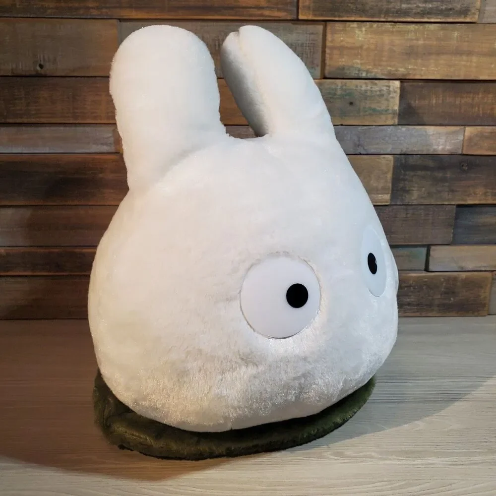My Neighbor Totoro 12 Inch Coussin Nakayoshi Blanc White w/Bag On Leaf Plush